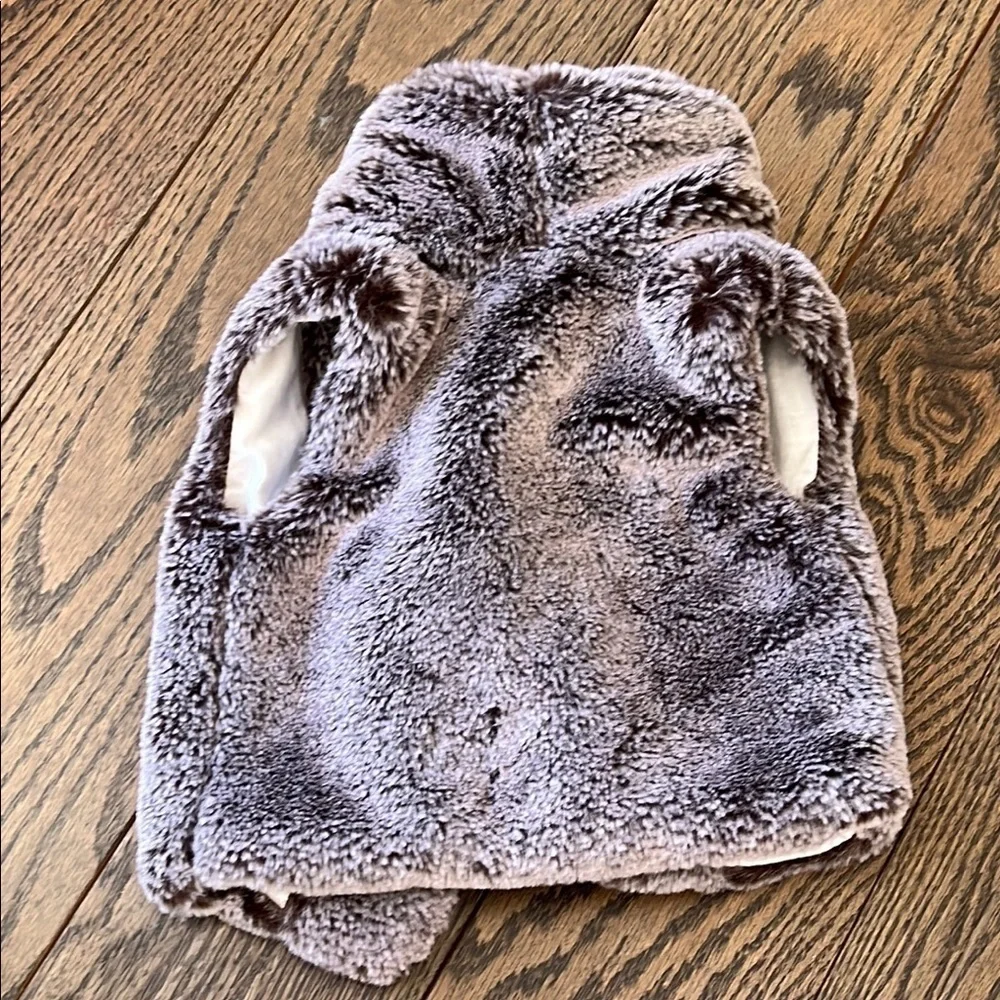 Gray Plush Faux Fur Vest miniclasix 6 months baby euc sale